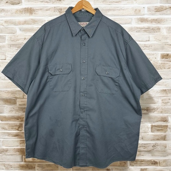 Big Mac Workwear 90s Double Pocket Collared Short Sleeve Button Down Work Shirt - Picture 1 of 8